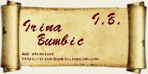 Irina Bumbić vizit kartica